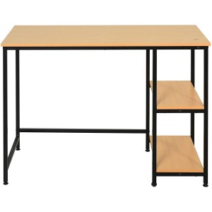 Mesa de ordenador GIANA en metal y madera color haya