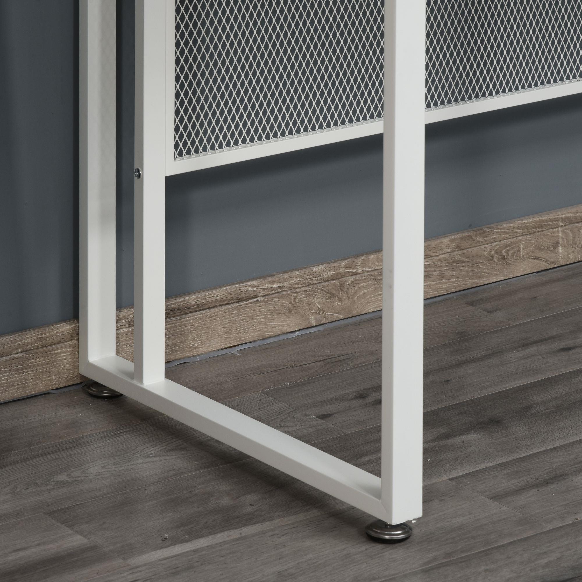 Mesa de Oficina FESANI, 135x60x75 cm, en Metal y Madera, color Negro y Nogal