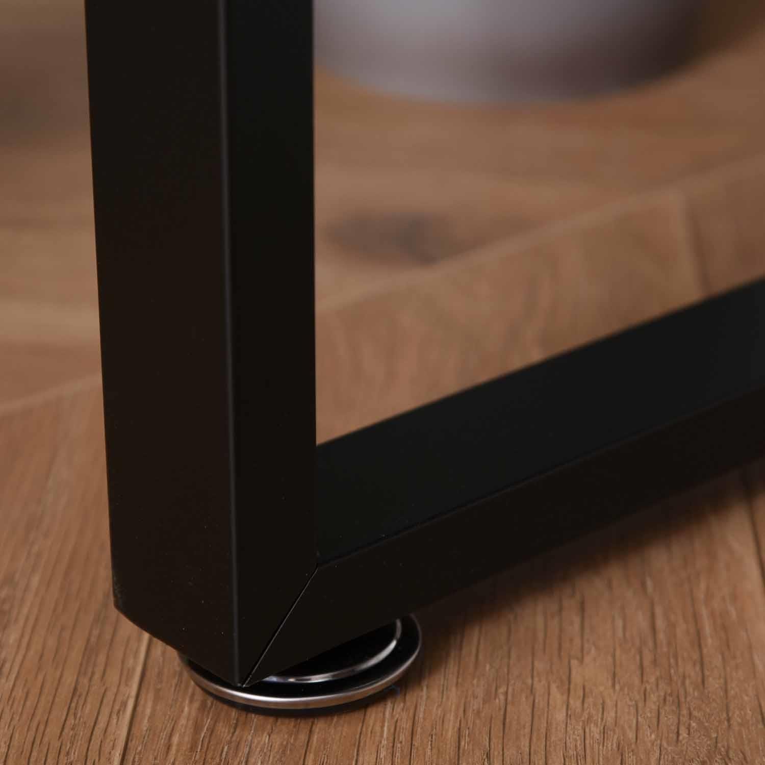 Mesa de Oficina FESANI, 135x60x75 cm, en Metal y Madera, color Negro y Nogal