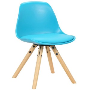 Silla infantil NAKOR en Madera y Piel Gris