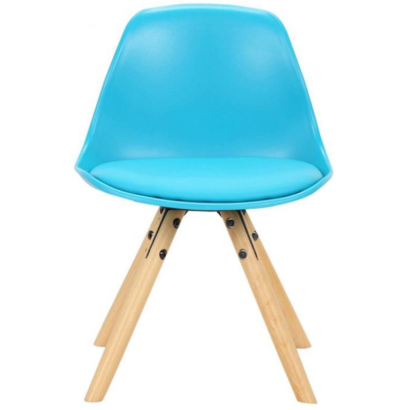 Silla infantil NAKOR en Madera y Piel Gris