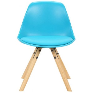 Silla infantil NAKOR en Madera y Piel Gris