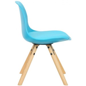 Silla infantil NAKOR en Madera y Piel Gris