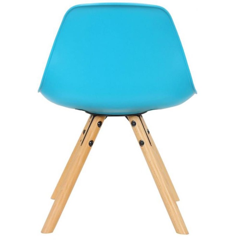 Silla infantil NAKOR en Madera y Piel Gris