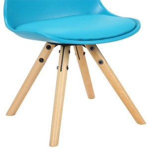Silla infantil NAKOR en Madera y Piel Gris