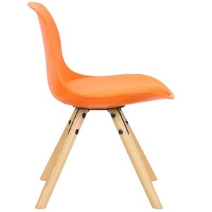 Silla infantil NAKOR en Madera y Piel Gris