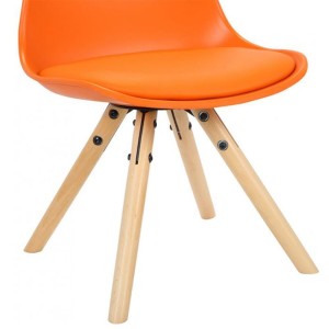 Silla infantil NAKOR en Madera y Piel Gris
