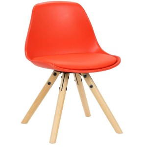 Silla infantil NAKOR en Madera y Piel Gris