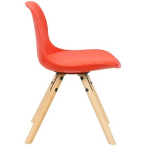 Silla infantil NAKOR en Madera y Piel Gris