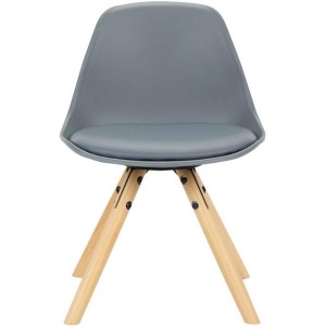 Silla infantil NAKOR en Madera y Piel Gris