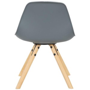 Silla infantil NAKOR en Madera y Piel Gris