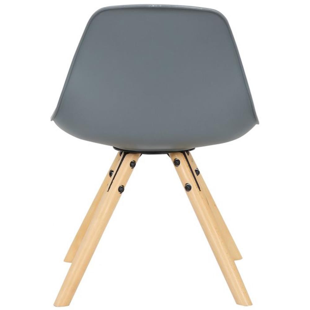 Silla infantil NAKOR, Diseño Exclusivo, Estructura en Madera y Piel Gris