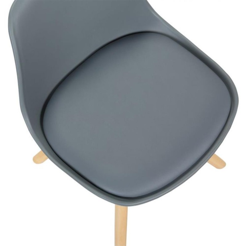 Silla infantil NAKOR en Madera y Piel Gris
