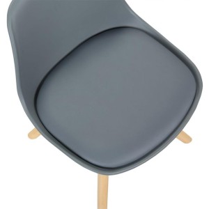 Silla infantil NAKOR en Madera y Piel Gris