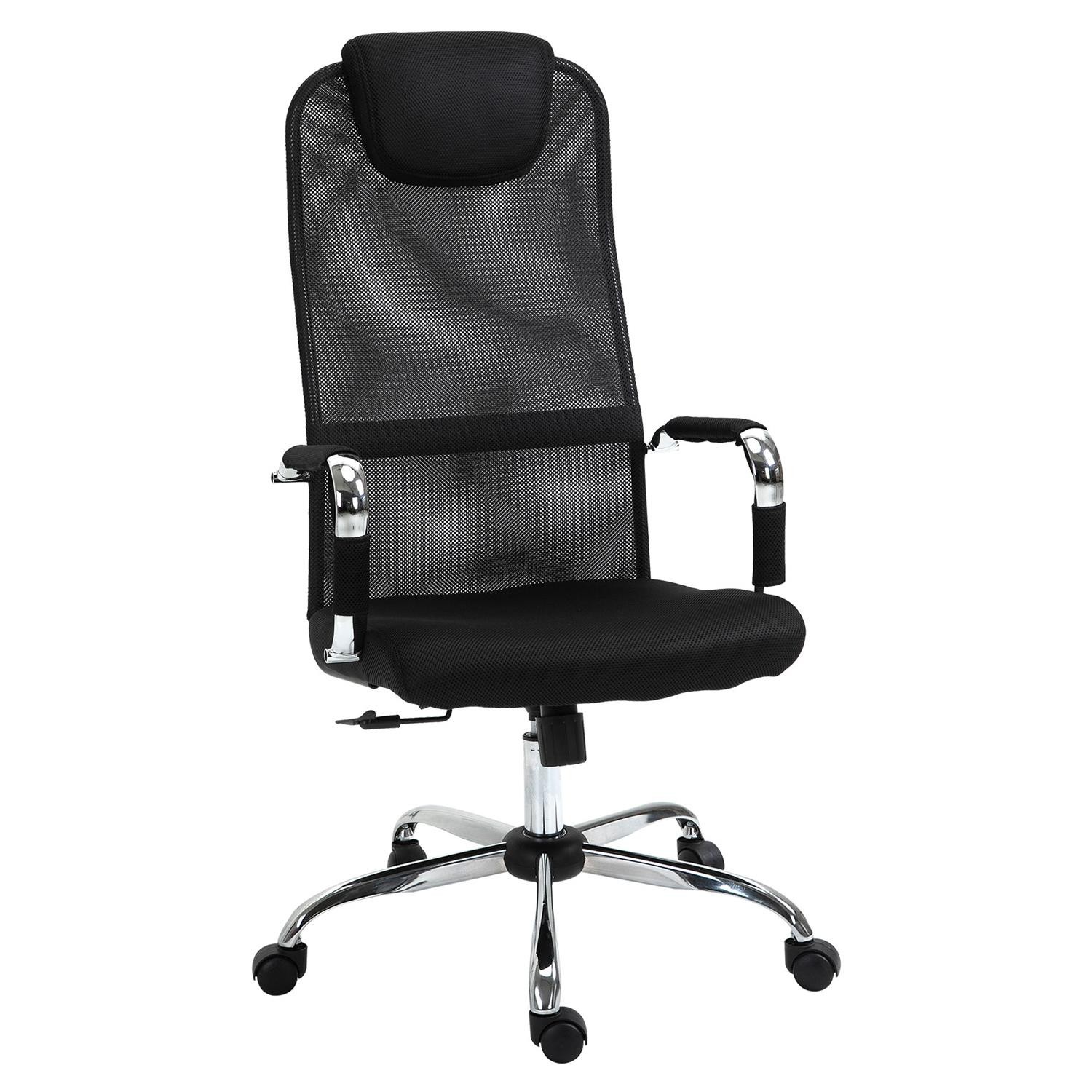 Silla de Oficina SERRA, Asiento Acolchado, Malla Transpirable, color Negro