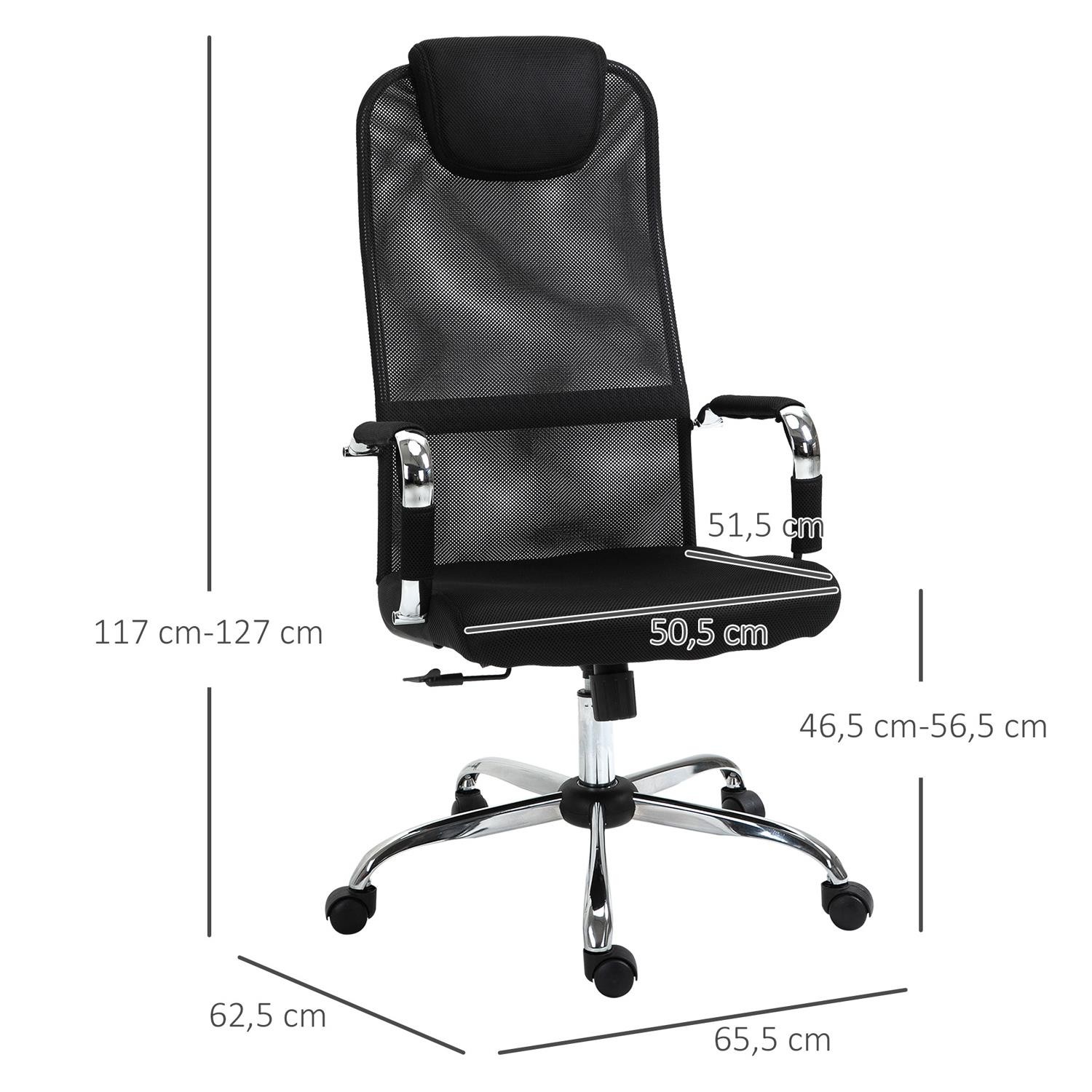 Silla de Oficina SERRA, Asiento Acolchado, Malla Transpirable, color Negro