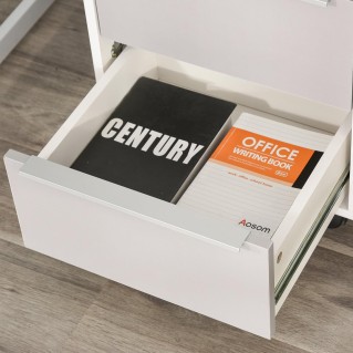 Archivador con Ruedas HAVANA, 3 Cajones con Cerradura, color Blanco y Gris 2