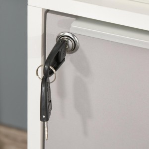 Archivador con Ruedas HAVANA, 3 Cajones con Cerradura, color Blanco y Gris