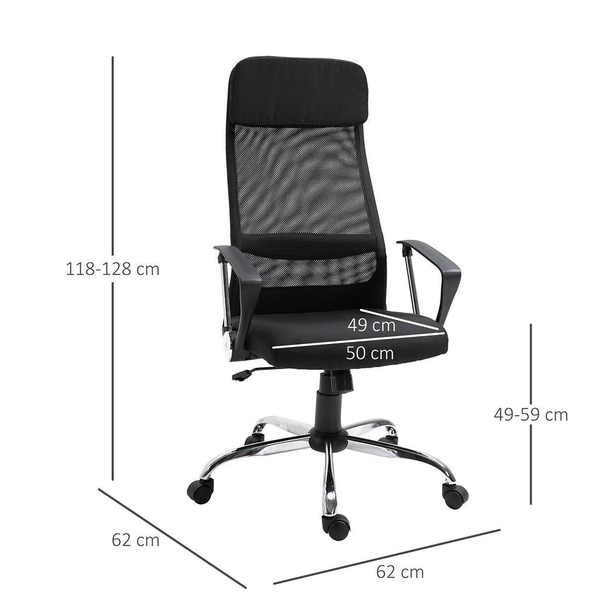 Silla de Oficina SUZANO, Asiento Acolchado, Reposacabezas, en Malla Transpirable color Negro