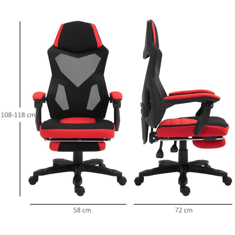 Silla Gaming BILBAO en Malla Transpirable Negra y Roja