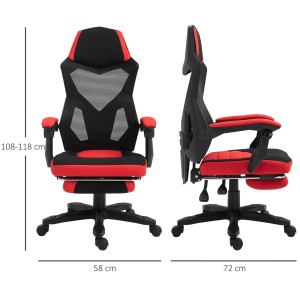 Silla Gaming BILBAO en Malla Transpirable Negra y Roja