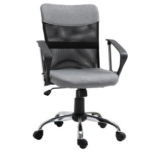 Silla de Oficina AVEIRO, Malla Transpirable, Respaldo Medio, en Negro
