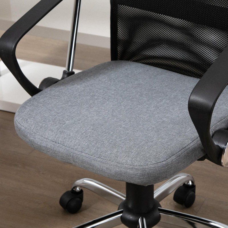 Silla de Oficina AVEIRO, Malla Transpirable, Respaldo Medio, en Negro