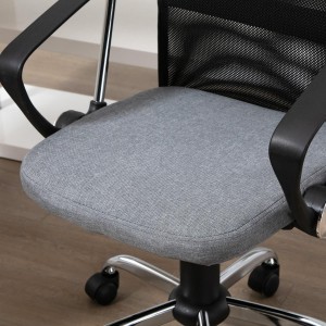 Silla de Oficina AVEIRO, Malla Transpirable, Respaldo Medio, en Negro