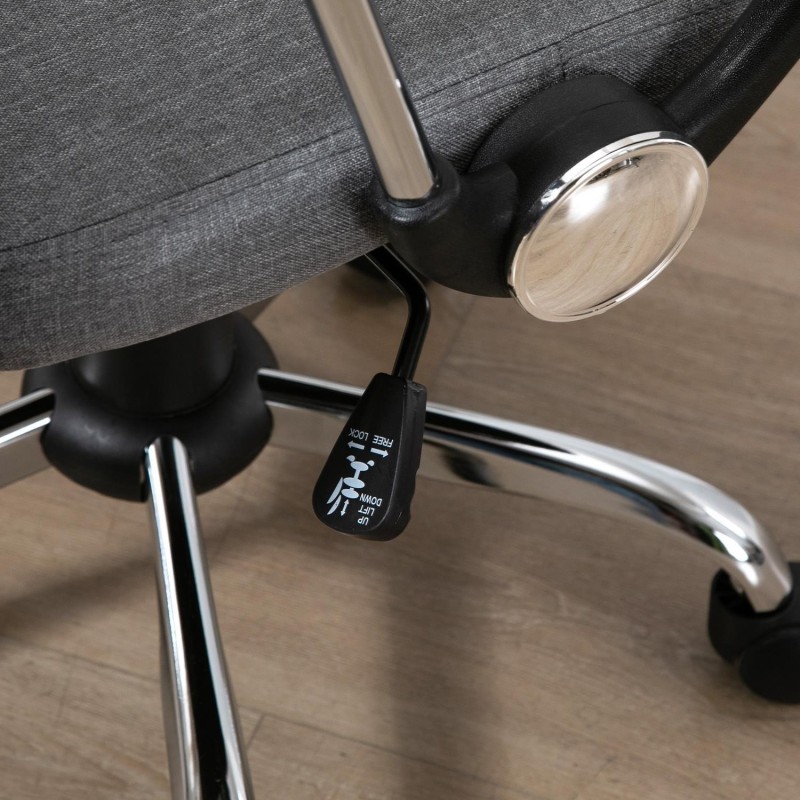 Silla de Oficina AVEIRO, Malla Transpirable, Respaldo Medio, en Negro