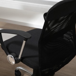 Silla de Oficina AVEIRO, Malla Transpirable, Respaldo Medio, en Negro 2