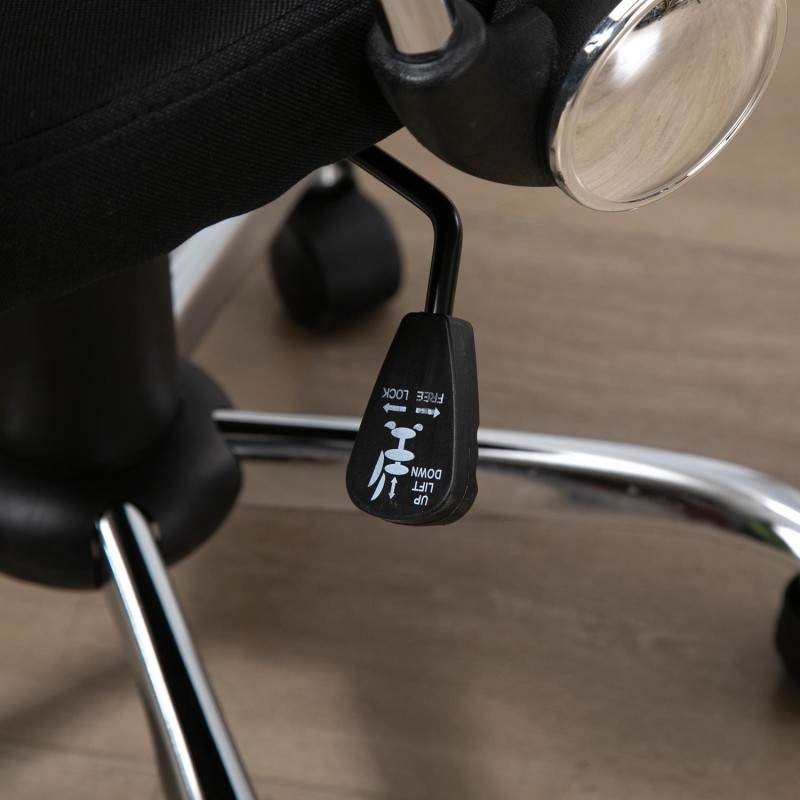 Silla de Oficina AVEIRO, Malla Transpirable, Respaldo Medio, en Negro