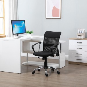 Silla de Oficina AVEIRO, Malla Transpirable, Respaldo Medio, en Negro