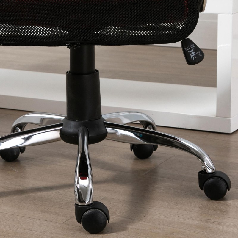 Silla de Oficina AVEIRO, Malla Transpirable, Respaldo Medio, en Negro