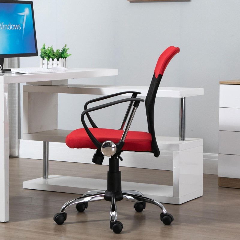 Silla de Oficina AVEIRO, Malla Transpirable, Respaldo Medio, en Negro