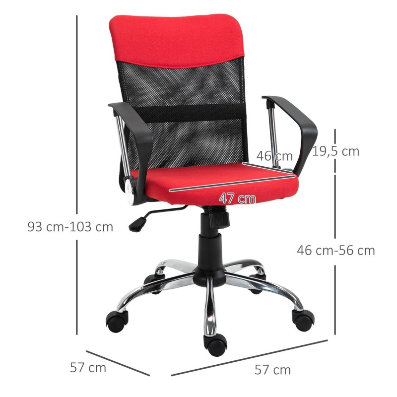 Silla de Oficina AVEIRO, Malla Transpirable, Respaldo Medio, en Negro
