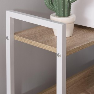 Mesa de ordenador MACAU en madera color blanco y roble