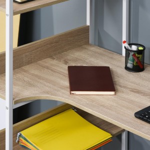 Mesa de ordenador MACAU en madera color blanco y roble