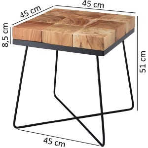 Mesa auxiliar TUCANO, exclusivo diseño moderno y único, madera maciza