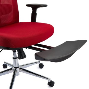Silla Ergonómica TOWER, con reposapiés extensible, uso 8h, en negro