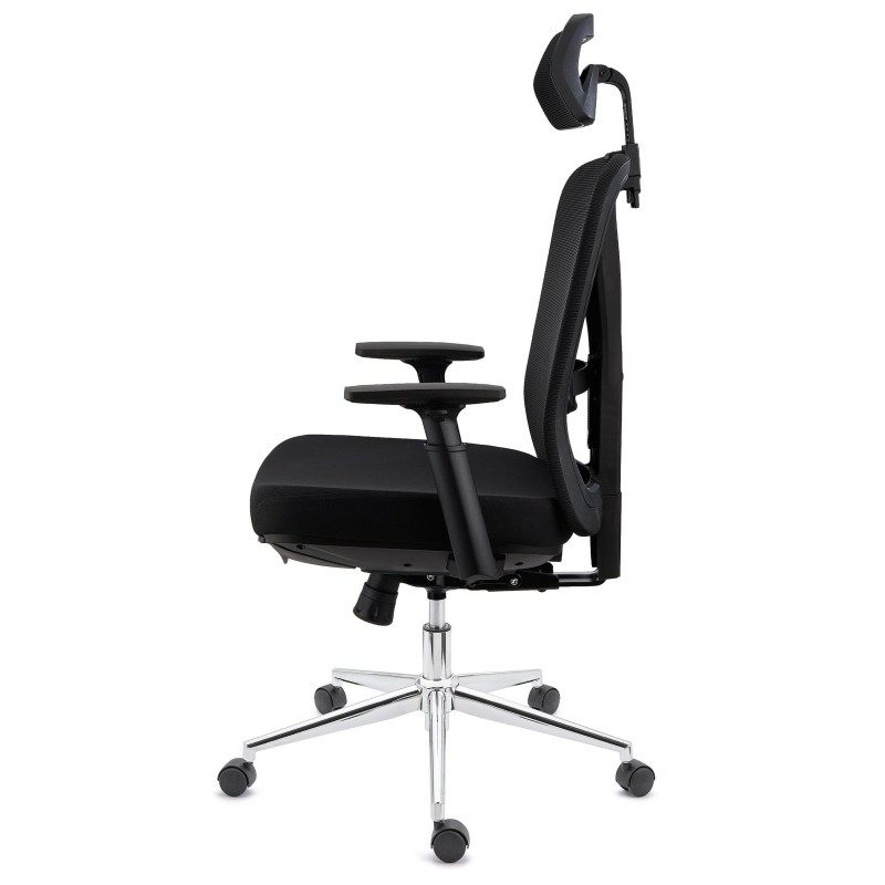 Silla Ergonómica TOWER, con reposapiés extensible, uso 8h, en negro