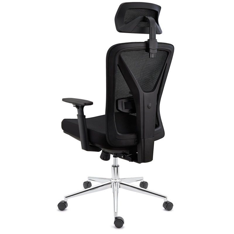 Silla Ergonómica TOWER, con reposapiés extensible, uso 8h, en negro