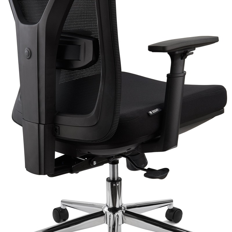 Silla Ergonómica TOWER, con reposapiés extensible, uso 8h, en negro