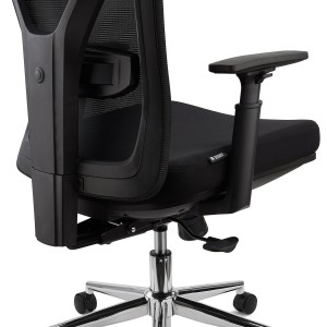 Silla Ergonómica TOWER, con reposapiés extensible, uso 8h, en negro