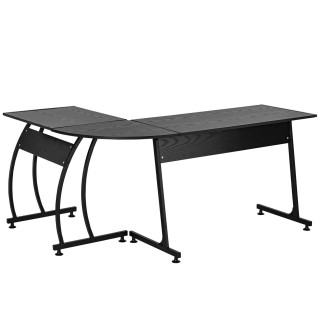 Mesa de ordenador EPSILON en madera color negro y dimensiones 112,5x152x74cm 2