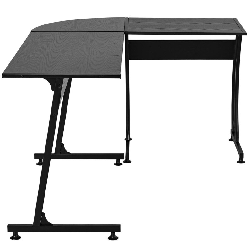Mesa de ordenador EPSILON en madera color negro y dimensiones 112,5x152x74cm