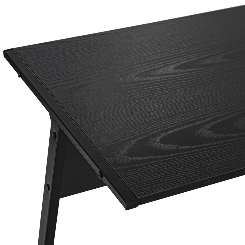 Mesa de ordenador EPSILON en madera color negro y dimensiones 112,5x152x74cm