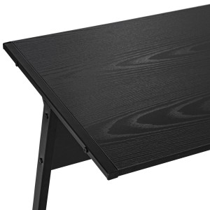 Mesa de ordenador EPSILON en madera color negro y dimensiones 112,5x152x74cm