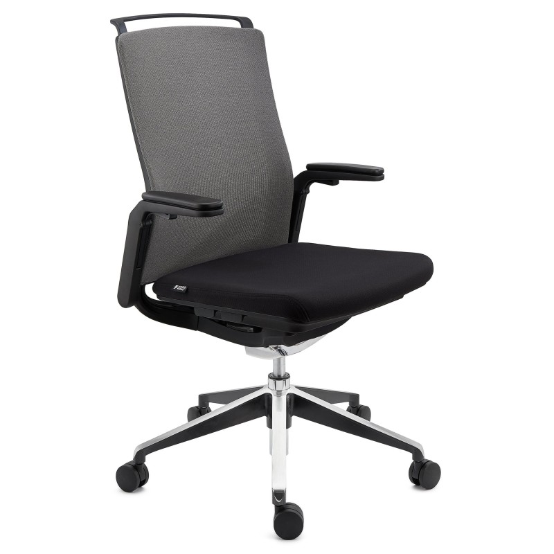 Silla de Oficina Ergonómica VELVET, elegante diseño, en negro