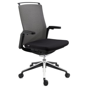 Silla de Oficina Ergonómica VELVET, elegante diseño, en negro