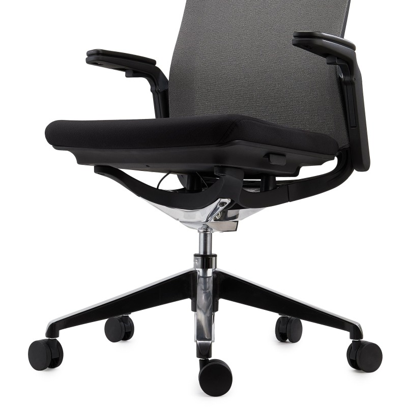 Silla de Oficina Ergonómica VELVET, elegante diseño, en negro